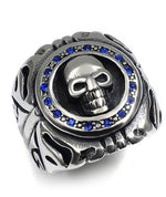 Skull ring with rhinestones 54 mm nz