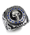 Skull ring with rhinestones 54 mm nz