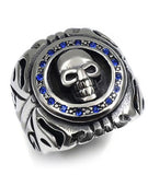 Skull ring with rhinestones 54 mm nz