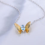 Sky blue topaz butterfly necklace nz