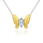 Sky blue topaz butterfly necklace nz