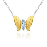 Sky blue topaz butterfly necklace nz