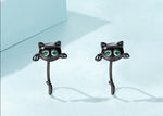 Small black cat earrings nz