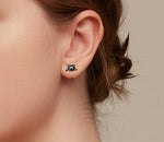 Small black cat earrings nz