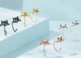 Small black cat earrings nz