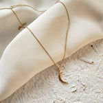Small gold moon necklace nz