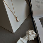Small gold moon necklace nz