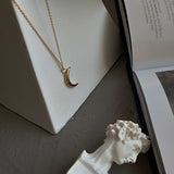 Small gold moon necklace nz