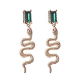 Snake earrings with rhinestone gems nz