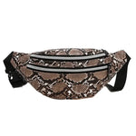 Snake leather bum bag Brown nz