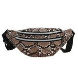Snake leather bum bag Brown nz