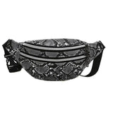 Snake leather bum bag Grey nz