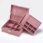 Soft Velvet Jewellery Case Pink nz