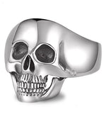 Solid Silver Skull Ring 54 mm nz