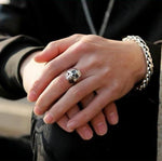 Solid Silver Skull Ring nz