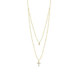 Solitaire Cross Necklace Gold nz