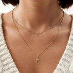 Solitaire Cross Necklace nz
