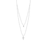 Solitaire Cross Necklace Silver nz