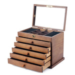 Spacious Wooden Keepsake Box Black with glass nz