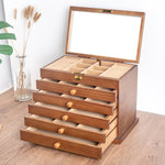 Spacious Wooden Keepsake Box Brown with glass nz