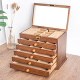 Spacious Wooden Keepsake Box Brown with glass nz