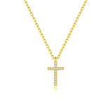 Sparkling cross necklace Gold nz