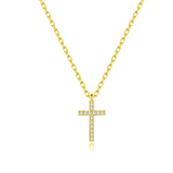 Sparkling cross necklace Gold nz