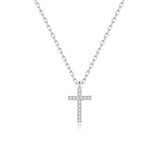 Sparkling cross necklace Silver nz