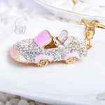 Sparkly car keychain Pink nz