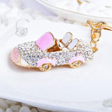 Sparkly car keychain Pink nz