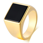 Square signet ring 7 (55mm) / Gold nz