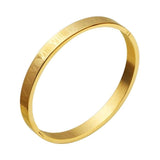 Stainless steel bangle Gold / S 160mm 170mm nz
