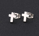 Stainless Steel Cross Earrings Silver nz