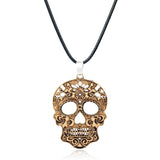 Stainless steel skull necklace Gold nz
