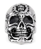 Stainless steel skull ring 57 mm nz