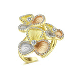 Stainless Steel Zirconia Flower Ring 52 mm nz