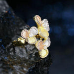 Stainless Steel Zirconia Flower Ring nz