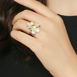Stainless Steel Zirconia Flower Ring nz