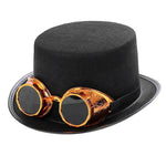 Steampunk top hat With gold rimmed glasses / Adjustable (sizes 54 59) nz