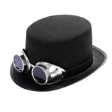 Steampunk top hat With silver glasses / Adjustable (sizes 54 59) nz
