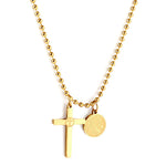Steel Cross Necklace Gold nz