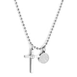 Steel Cross Necklace Silver nz