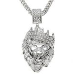 Steel Silver lion pendant nz