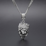 Steel Silver lion pendant nz
