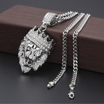 Steel Silver lion pendant nz
