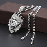 Steel Silver lion pendant nz