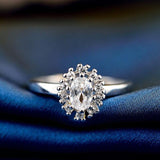 Sterling Silver Flower engagement Ring nz
