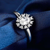 Sterling Silver Flower engagement Ring nz