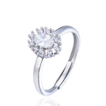 Sterling Silver Flower engagement Ring nz