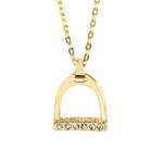 Stirrup shaped horse necklace Gold nz